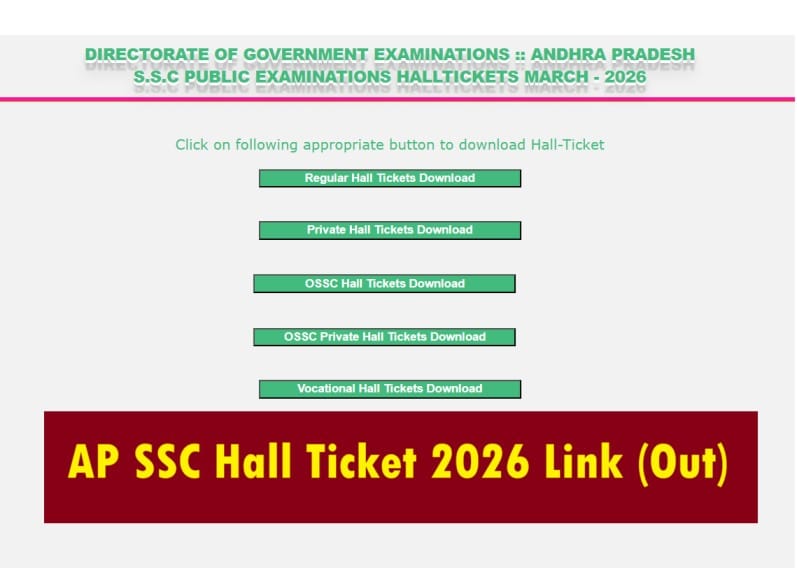 AP SSC Hall Ticket 2026 March Download Pdf